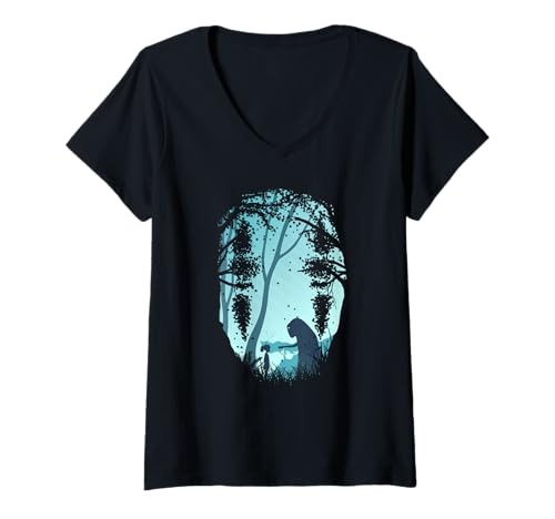 Damen No Face T-Shirt mit V-Ausschnitt Damen No Face T-Shirt mit V-Ausschnitt von filiskun