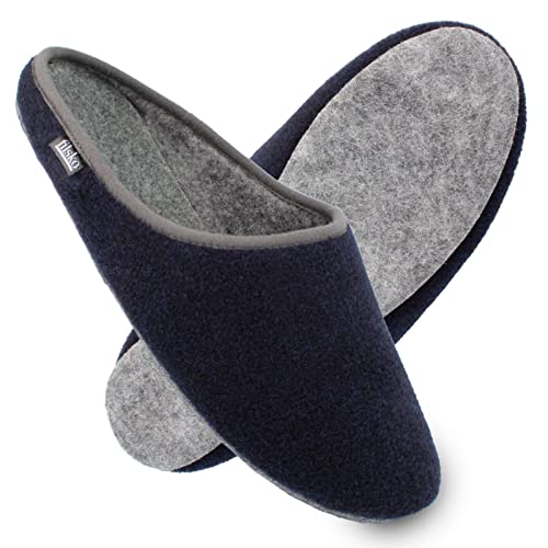 filsko® - Hausschuhe Herren - Hausschuhe Damen - Filzpantoffeln - perfekt bei kalten Fußböden - Dicke Filzlaufsohle - Federleicht nur 170g - Blau - 48 EU von filsko