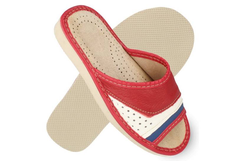 filsko Alavus Damen Hausschuh offene Pantoletten aus Rindsleder von filsko