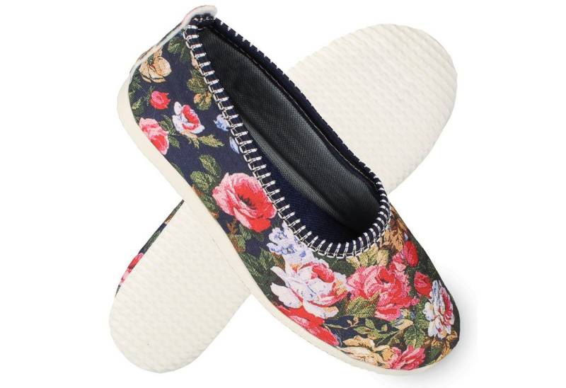filsko Amersfoort geblümter Hausschuh Damen Ballerina Blumenmuster von filsko
