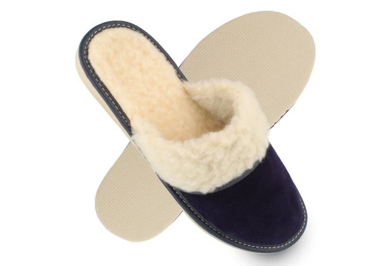 filsko Brana Hausschuhe "Cappuccino" für Damen Hausschuh mit Schafwolle-Strickware gefüttert von filsko