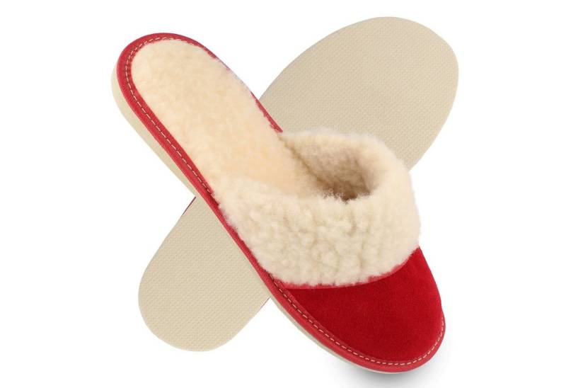 filsko Brana Hausschuhe "Cappuccino" für Damen Hausschuh mit Schafwolle-Strickware gefüttert von filsko