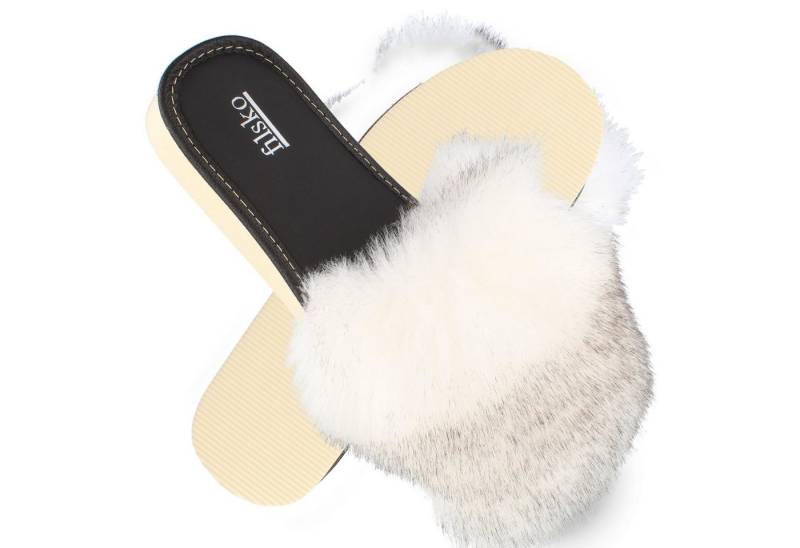 filsko Flauschige Damen Hausschuhe aus Plüschfell Hausschuh von filsko
