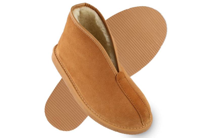 filsko Orsa Damen & Herren Hüttenschuhe Echtleder, Schafwolle, hoher Schaft, zum Schlupfen, kein Verschluss von filsko