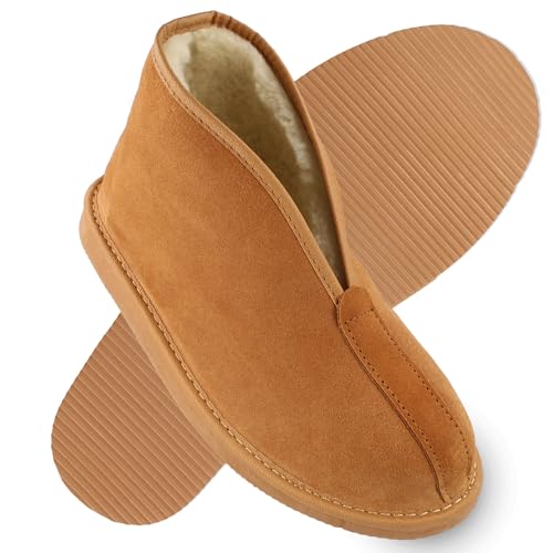 filsko Hausschuhe Herren - Hüttenschuhe - Veloursleder - Orsa EVA Laufsohle - Braun - Größe 45 von filsko