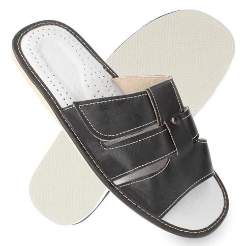 filsko Hausschuhe Herren - Pantoffeln - Zeist EVA Laufsohle - Schwarz - atmungsaktiv - Größe 44 von filsko