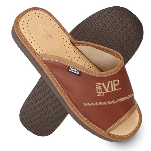 filsko Hausschuhe Herren - Pantoffeln - mit VIP Stickerei - Open Toe - Arby EVA Laufsohle - Braun - Größe 49 filsko Hausschuhe Herren - Pantoffeln - mit VIP Stickerei - Open Toe - Arby EVA Laufsohle - Braun - Größe 49 von filsko