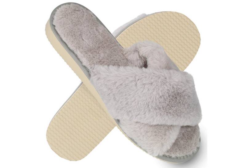 filsko Kitzbühel Damen Plüsch Hausschuhe Plüsch, Überkreuz-Design, flauschig von filsko