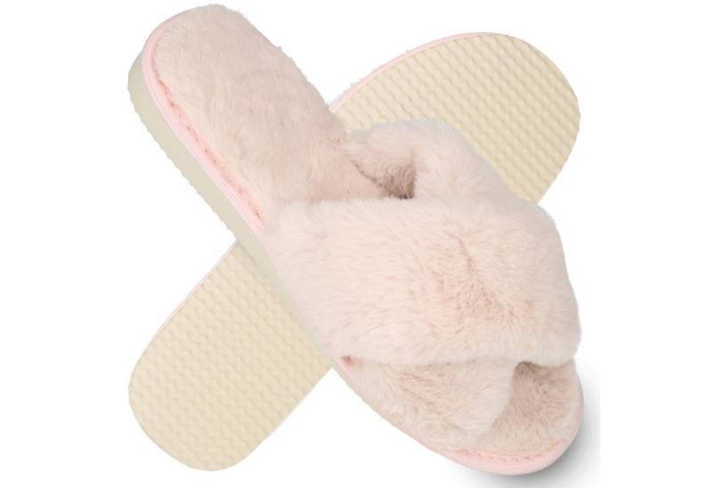 filsko Kitzbühel Damen Plüsch Hausschuhe Plüsch, Überkreuz-Design, flauschig von filsko