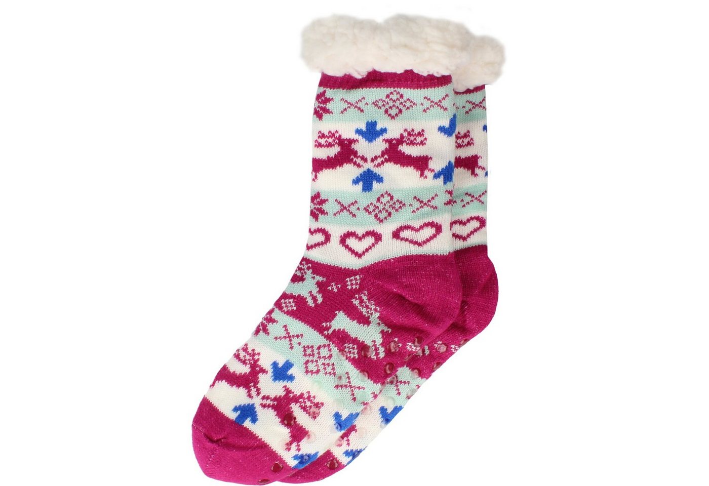 filsko Komfortsocken Socken mit Teddy Fell gefüttert mit Weihnachtsmotiven von filsko