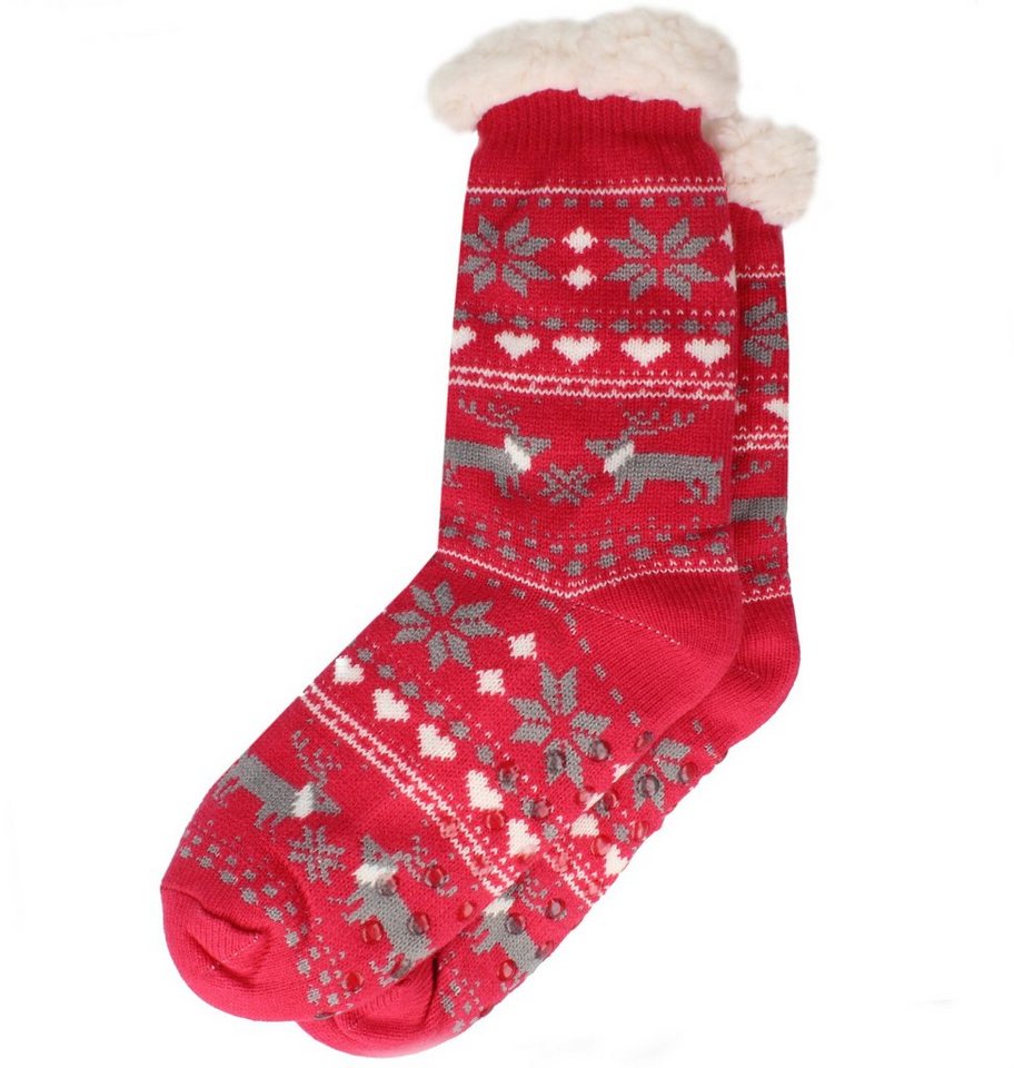 filsko Komfortsocken Socken mit Teddy Fell gefüttert mit Weihnachtsmotiven von filsko