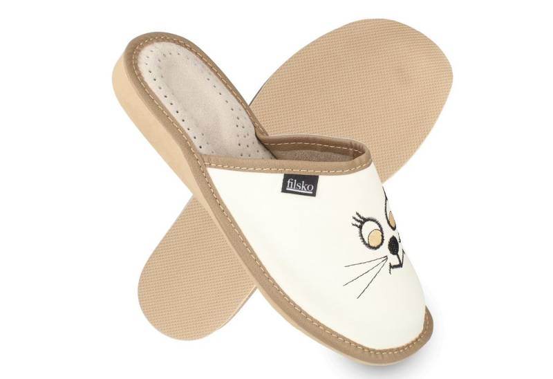 filsko Kotka mit Katzengesicht Damen Hausschuh von filsko