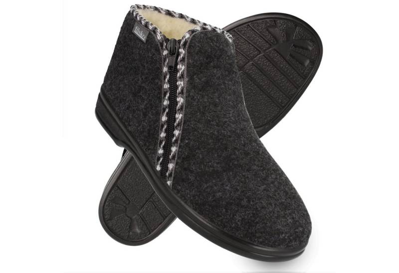 filsko Kramfors Winter Filz HausSchuhe für Damen Hausschuh mit Reißverschluss von filsko