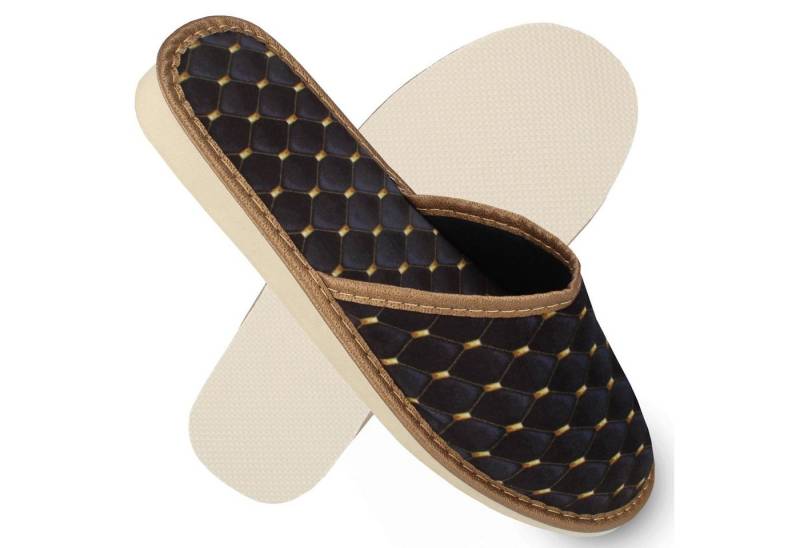 filsko Miskolc Damen Hausschuh Rautenmuster, Samtmaterial von filsko