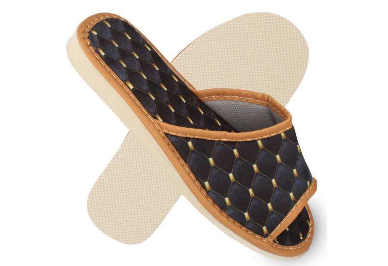 filsko Miskolc Damen Hausschuh Rautenmuster, Samtmaterial von filsko