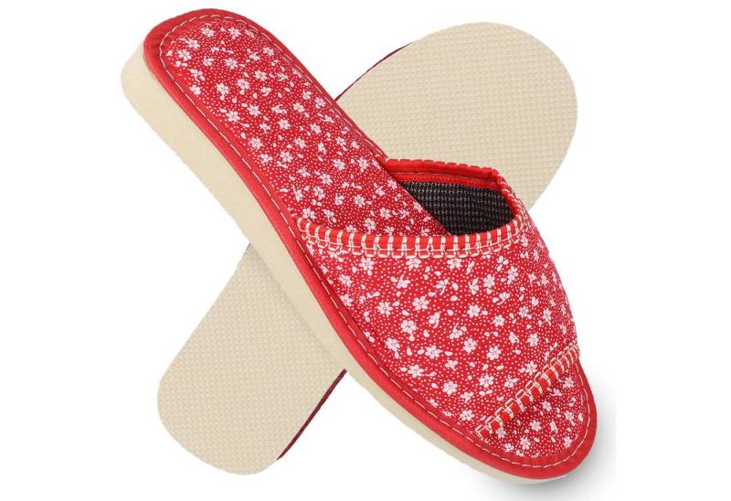 filsko Ronse Damen Hausschuh (1 Paar, EVA Laufsohle) Blumenmuster, zum Schlupfen, Open-Toe von filsko