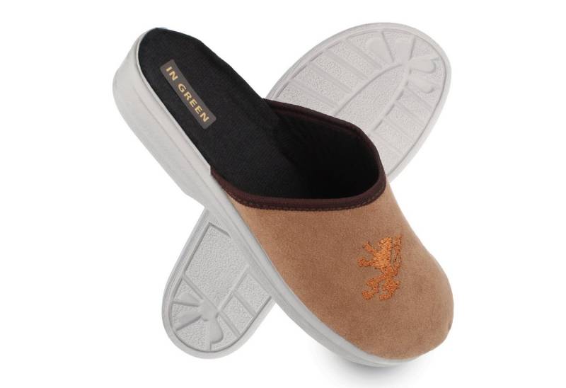 filsko Talsi Damen Hausschuh Samtmaterial mit Blumen-Stickerei von filsko