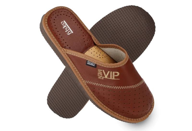 filsko VIP MEN Leder Hausschuhe für Herren Hausschuh aus Leder von filsko