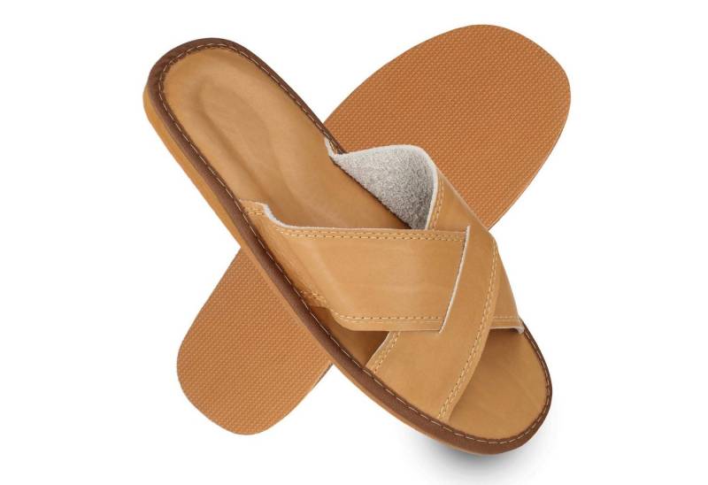 filsko Valencia offene Pantoletten Herren Hausschuh Überkreuzdesign von filsko