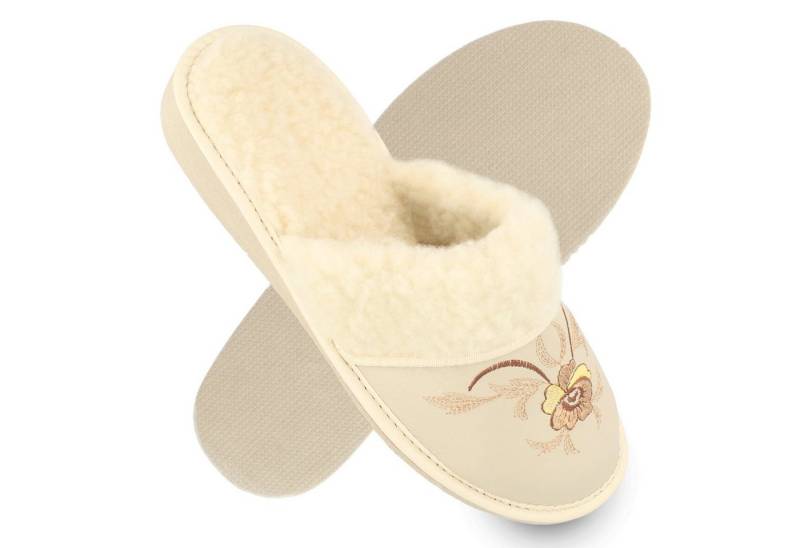 filsko Vara Hübsche Winter Pantoffeln mit Schafwolle für Damen Hausschuh von filsko