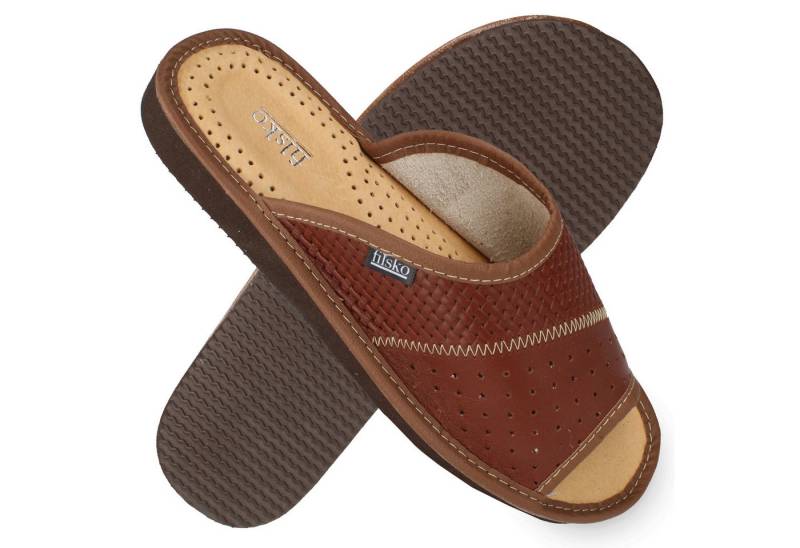 filsko Veere Herren offen aus Leder Hausschuh Lederschuhe von filsko