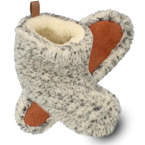 filsko Wollsocken Hausschuhe Unisex | in grau Nordkapp | Winterhausschuhe aus Schafwolle | Komfortweite K | Damen, Herren | EU-Schuhgröße 44 von filsko