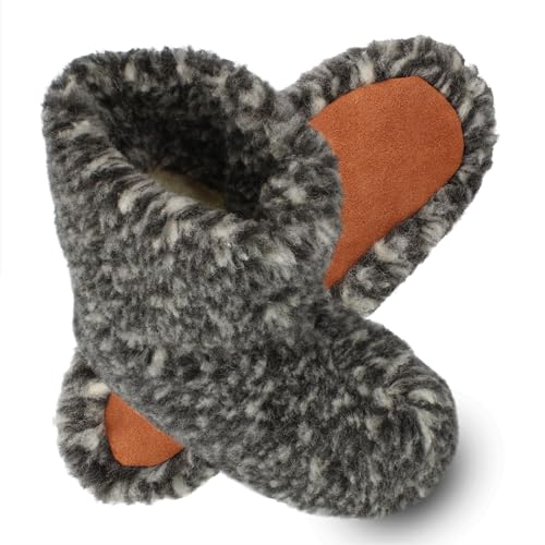 filsko Wollsocken Hausschuhe Unisex | in schwarz Nordkapp | Winterhausschuhe aus Schafwolle | Komfortweite K | Damen, Herren | EU-Schuhgröße 38 von filsko