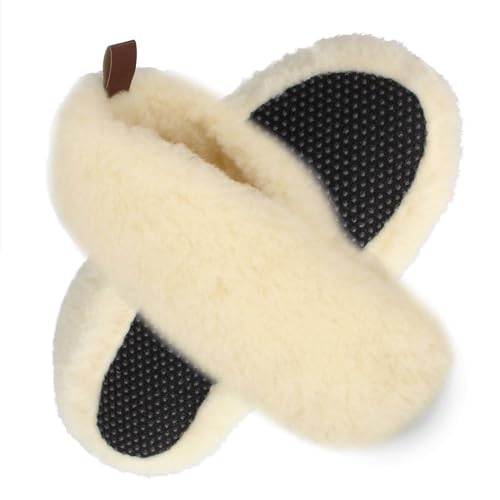 filsko Wollsocken Hausschuhe Unisex | in weiß Uddevalla | Winterhausschuhe aus Schafwolle | reicht bis zum Knöchel | Komfortweite J | Damen | EU-Schuhgröße 41 von filsko