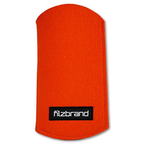 filzbrand Brillenetui Edward aus Filz weich/soft in orange (ca. 100% Wolle), breit, Brillentui weich, Filzetui, Brillenbeutel - Made in Germany von filzbrand