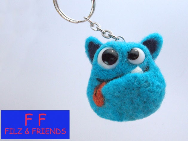 Monster Schlüsselanhänger, Türkisling Monster Schlüsselanhänger, Türkisling von filzundfriends