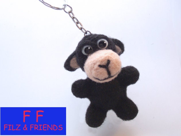 Schlüsselanhänger Schaf Schwarzwoll Schlüsselanhänger Schaf Schwarzwoll von filzundfriends