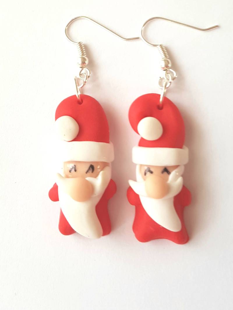 Originale Rot-Weiße Weihnachtsmann-Ohrringe Mit Bommelmütze von fimorelie