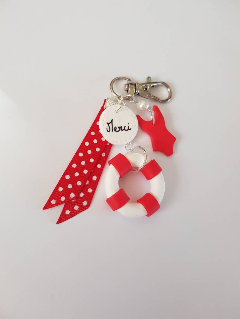 Schwimmbad Rettungsschwimmer Dankeschön Geschenk, Taschenanhänger, Badeanzug, Boje, Herz von fimorelie