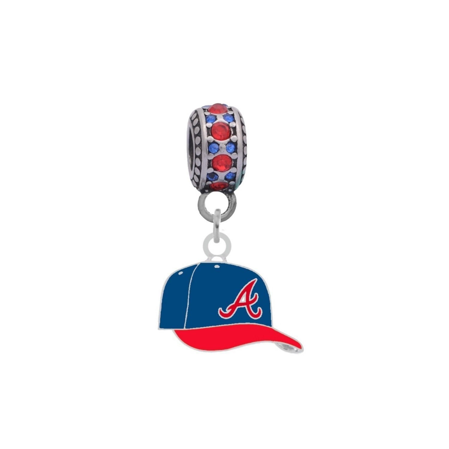 Atlanta Braves Cap Charm Kompatibel Mit Pandora Style Armbänder. Kann Auch Als Halskette Getragen Werden | Inkl von finaltouchgiftsco