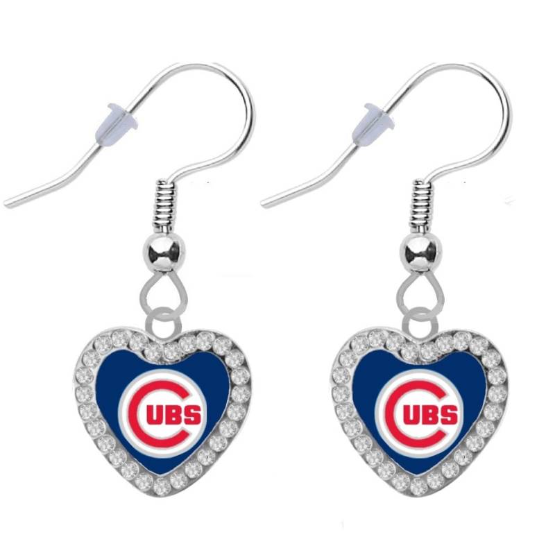 Chicago Cubs Crystal Herz Ohrringe von finaltouchgiftsco