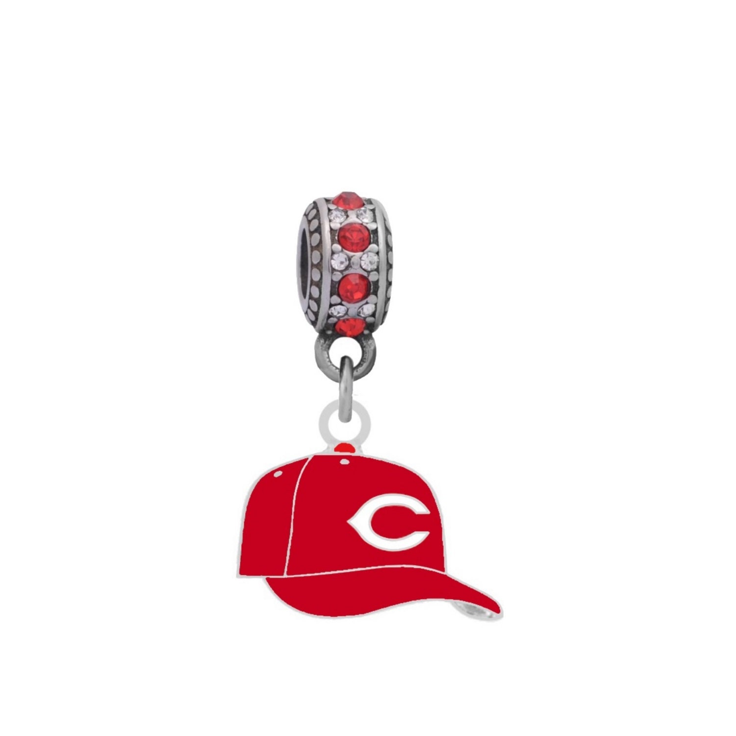 Cincinnati Reds Cap Charm Kompatibel Mit Pandora Style Armbänder. Kann Auch Als Halskette Getragen Werden | Inkl von finaltouchgiftsco