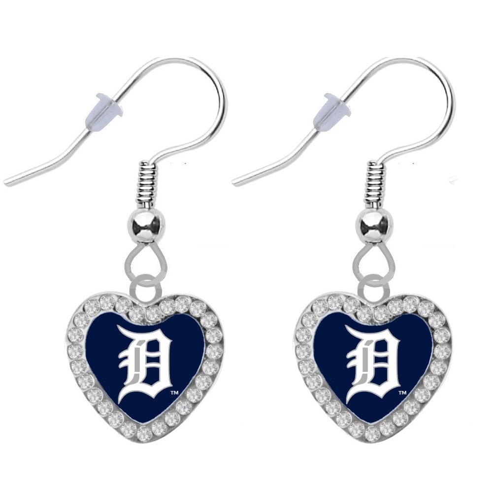 Detroit Tigers Crystal Herz Ohrringe von finaltouchgiftsco