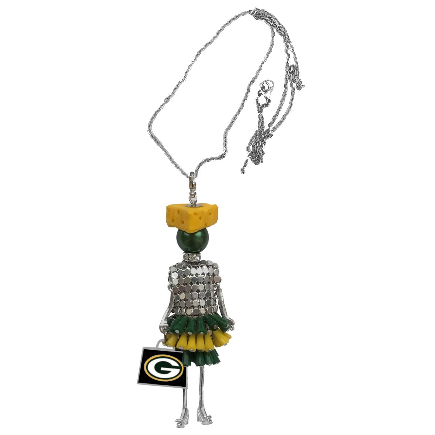 Green Bay Packers Game Day Girl Halskette An Einer 71 cm Langen Edelstahlkette von finaltouchgiftsco