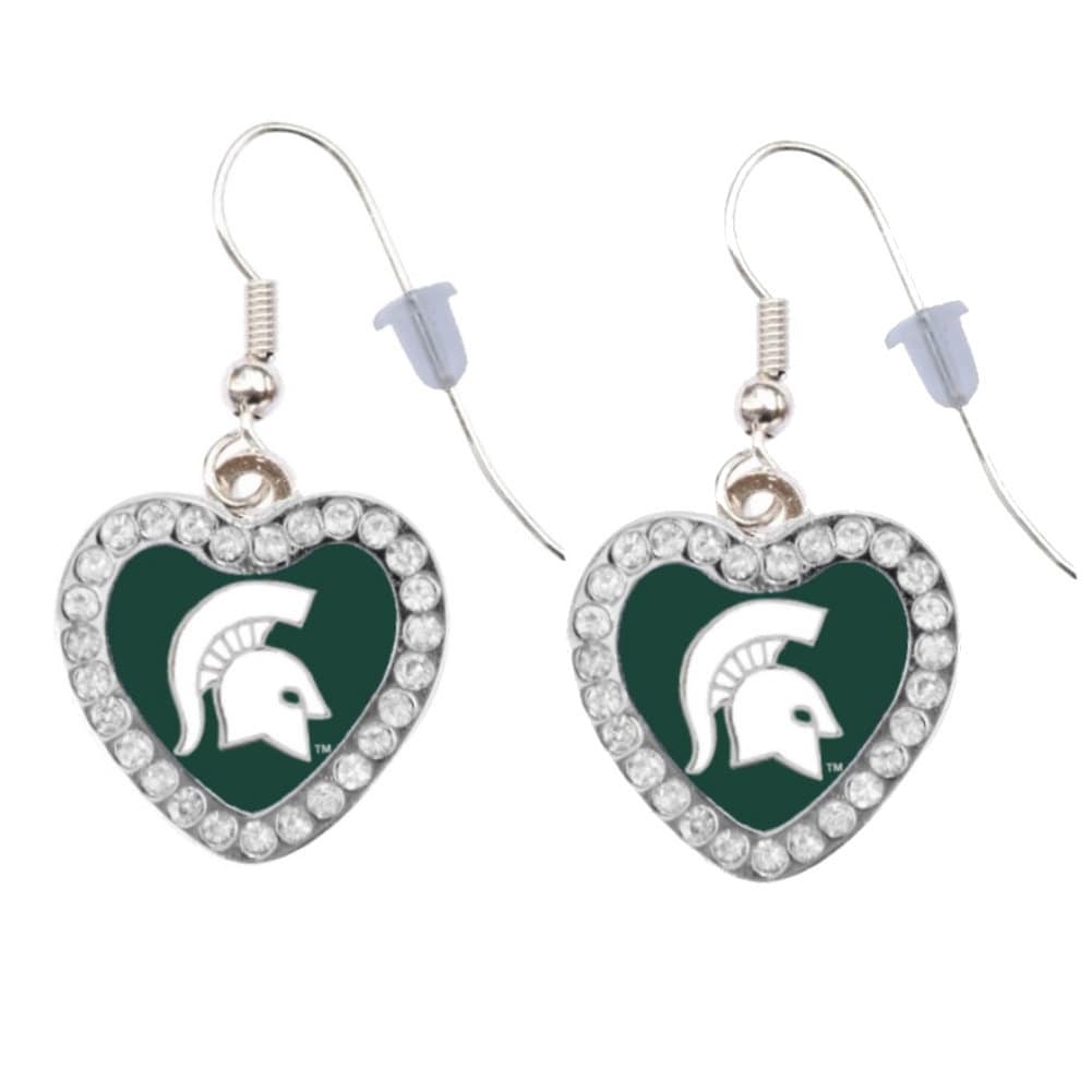 Michigan State Crystal Herz Ohrringe von finaltouchgiftsco
