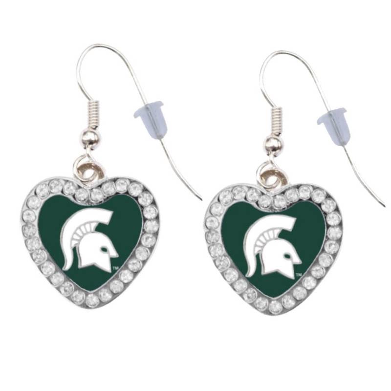 Michigan State Crystal Herz Ohrringe von finaltouchgiftsco