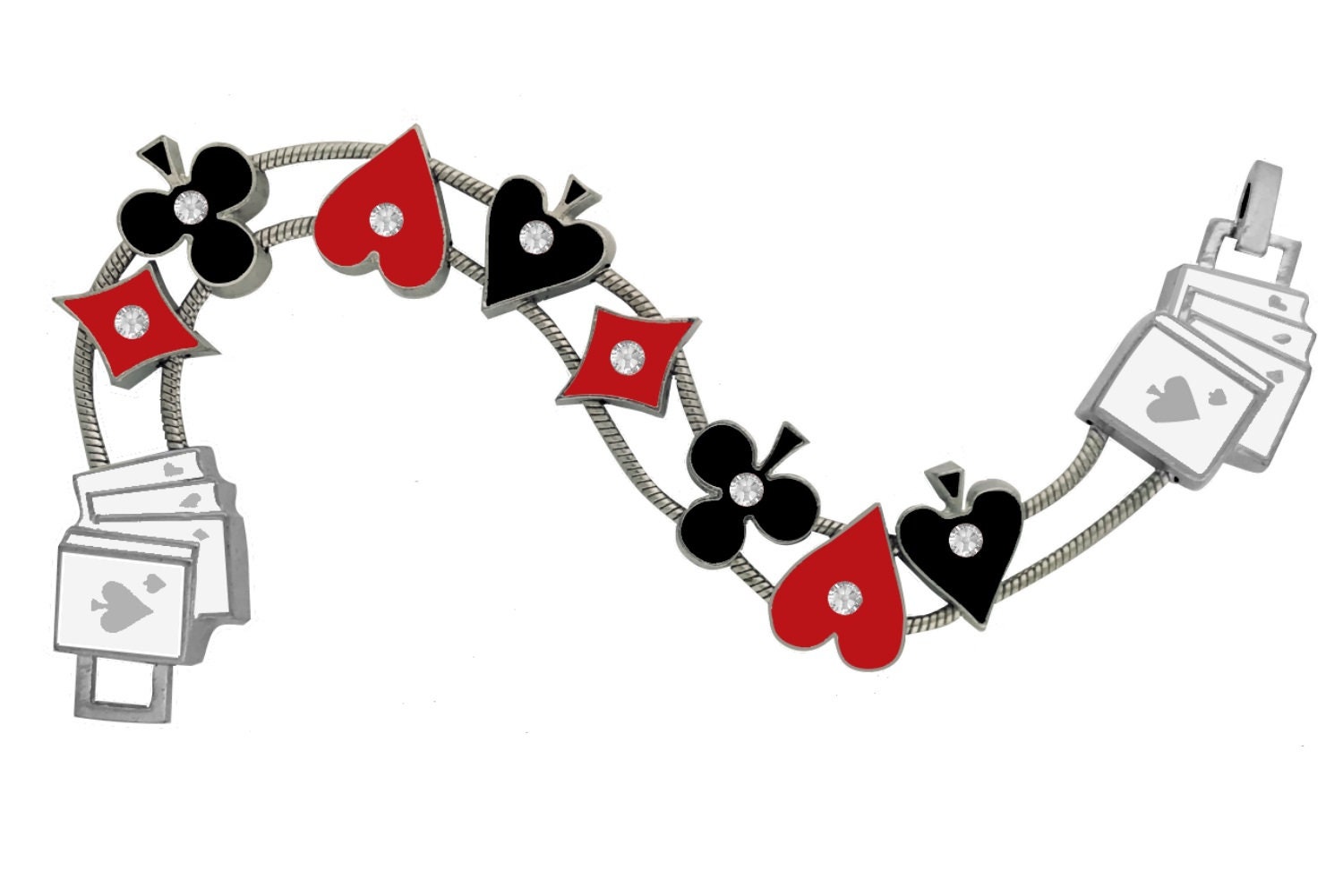 Spielkarten Armband - Poker, Bridge, Canasta, Pinochle 2 Größen 18cm Und 20cm von finaltouchgiftsco