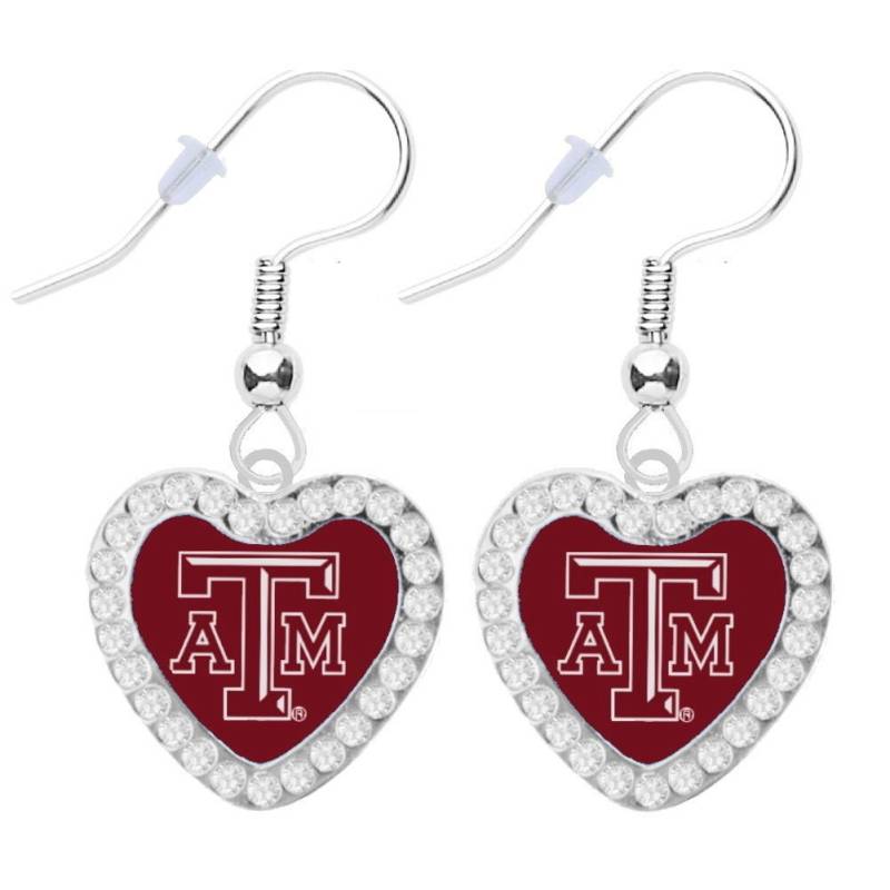 Texas A & M University Crystal Herz Ohrringe von finaltouchgiftsco