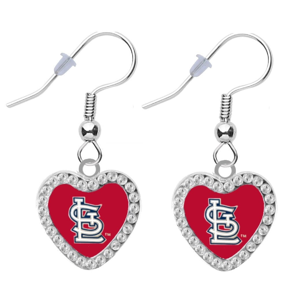 st Louis Cardinals Kristallherz-Ohrringe von finaltouchgiftsco