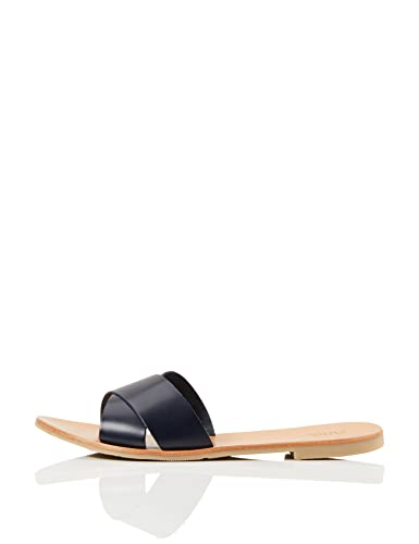 FIND Flat Crossover Leather, Offene Sandalen, Blau (Navy), 40 EU (7 UK) von find.