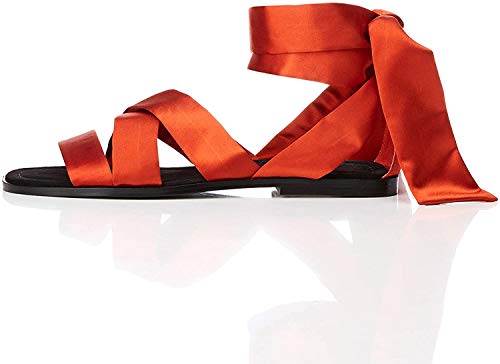 FIND Satin Tie Up, Damen Peeptoe Sandalen, Braun (RUST RUST), 36 EU (3 UK) von find.