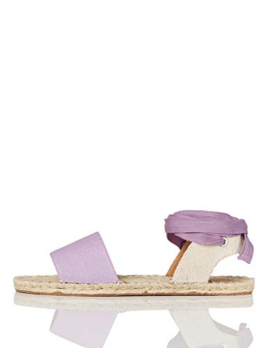 FIND Tie Up Flat Espadrille, Espadrilles, Pink (Lilac), 38 EU (5 UK) von find.