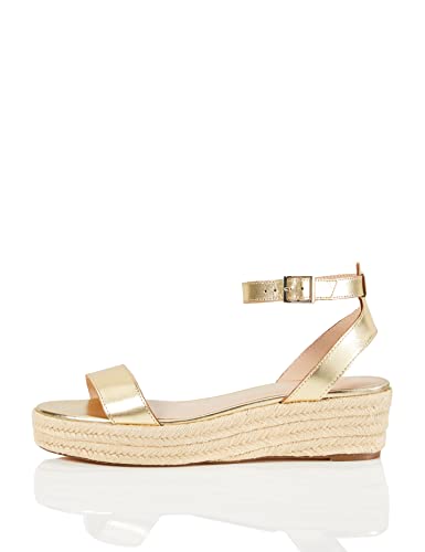 FIND Two Part Suede Espadrille, Espadrilles, Gold (Metallic Gold), 37 EU (4 UK) von find.