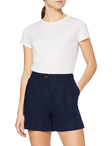 MERAKI Damen Leinenshorts, blau (marineblau), 40, Label: L von find.