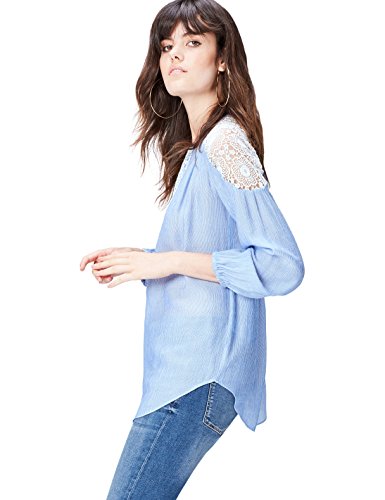 find. Damen Hemd Lace Trim Blau (Blue), 36 (Herstellergröße: Small) von find.