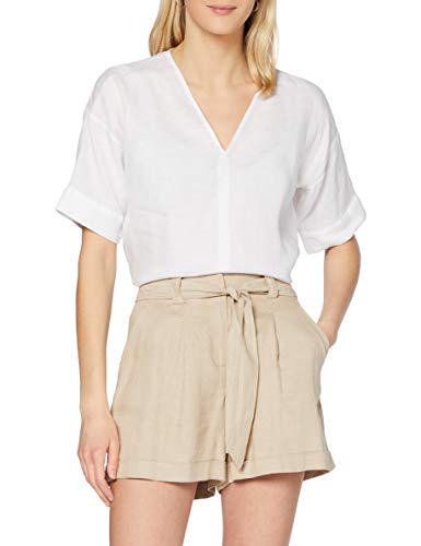 find. Damen Lang geschnittenes T-Shirt mit V-Ausschnitt, Weiß (Weiß), 34, Label: XS von find.